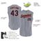 Custom Gray Navy Pinstripe Orange Authentic Sleeveless Baseball Jersey