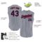 Custom Gray Navy Pinstripe Red Authentic Sleeveless Baseball Jersey