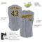 Custom Gray Black Pinstripe Gold Authentic Sleeveless Baseball Jersey