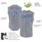 Custom Gray Black Pinstripe Light Blue Authentic Sleeveless Baseball Jersey