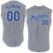 Custom Gray Royal Pinstripe White Authentic Sleeveless Baseball Jersey