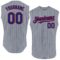 Custom Gray Royal Pinstripe Red Authentic Sleeveless Baseball Jersey