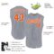 Custom Gray White Pinstripe Orange Authentic Sleeveless Baseball Jersey