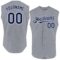 Custom Gray Navy-White Authentic Sleeveless Baseball Jersey