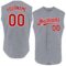 Custom Gray Red-White Authentic Sleeveless Baseball Jersey