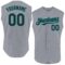 Custom Gray Black-Teal Authentic Sleeveless Baseball Jersey