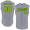 Custom Gray Neon Green-Black Authentic Sleeveless Baseball Jersey
