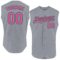 Custom Gray Pink-Kelly Green Authentic Sleeveless Baseball Jersey