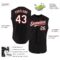 Custom Black White-Red Authentic Sleeveless Baseball Jersey