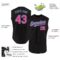 Custom Black Pink-Light Blue Authentic Sleeveless Baseball Jersey