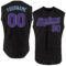 Custom Black Purple-Light Blue Authentic Sleeveless Baseball Jersey