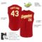 Custom Red White-Gold Authentic Sleeveless Baseball Jersey