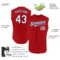 Custom Red White-Navy Authentic Sleeveless Baseball Jersey