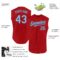 Custom Red Light Blue-Steel Gray Authentic Sleeveless Baseball Jersey