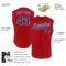 Custom Red Royal-White Authentic Sleeveless Baseball Jersey
