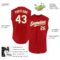 Custom Red White-Old Gold Authentic Sleeveless Baseball Jersey