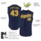 Custom Navy Gold-White Authentic Sleeveless Baseball Jersey