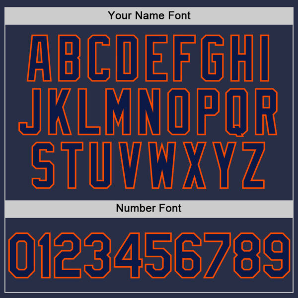Custom Navy Orange Authentic Sleeveless Baseball Jersey