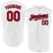 Custom White Red-Navy Authentic Sleeveless Baseball Jersey