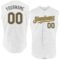 Custom White Steel Gray-Old Gold Authentic Sleeveless Baseball Jersey