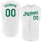 Custom White Kelly Green Authentic Sleeveless Baseball Jersey