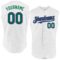 Custom White Kelly Green-Purple Authentic Sleeveless Baseball Jersey