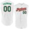 Custom White Kelly Green-Red Authentic Sleeveless Baseball Jersey