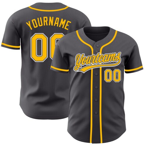SteelGray0016_0c54a6c9-f2f7-4718-9eb3-8aafe1e80a7d Custom Steel Gray Gold-White Authentic Baseball Jersey