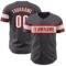 Custom Steel Gray White-Red Authentic Baseball Jersey
