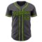 Custom Steel Gray Black-Neon Green Authentic Baseball Jersey