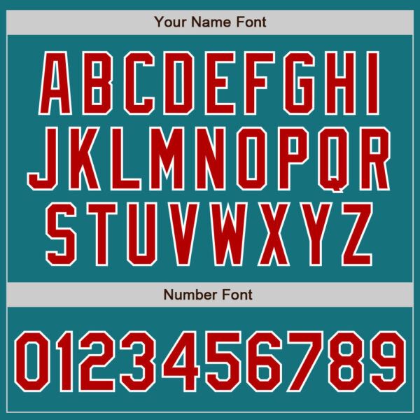 Custom Teal Red-White Authentic Baseball Jersey