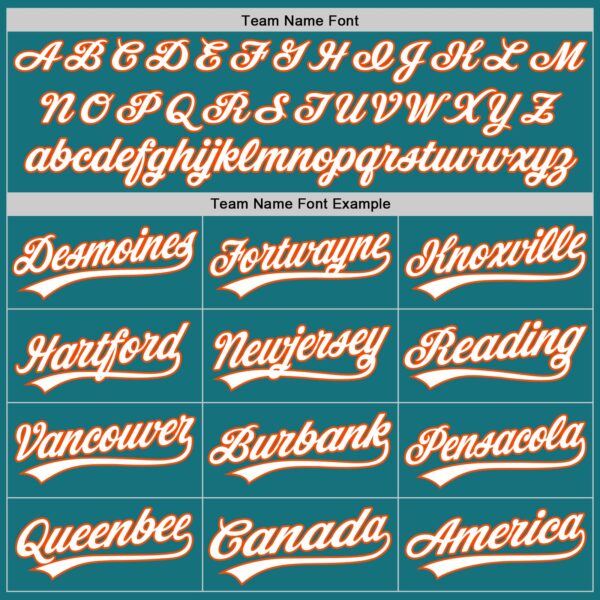 Custom Teal White-Orange Authentic Baseball Jersey