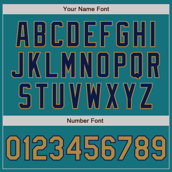 Custom Teal Old Gold-Navy Authentic Baseball Jersey