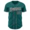 Custom Teal Black-White Authentic Baseball Jersey