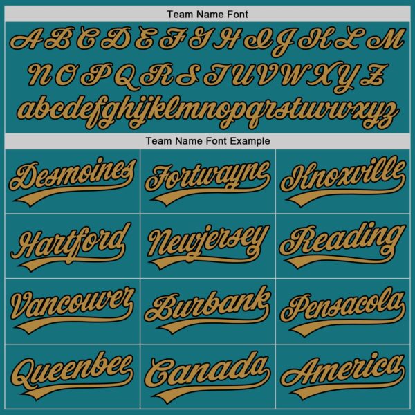 Custom Teal Black-Old Gold Authentic Baseball Jersey