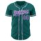 Custom Teal Purple-White Authentic Baseball Jersey