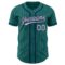 Custom Teal Gray Pinstripe Gray-Navy Authentic Baseball Jersey