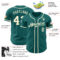 Custom Teal Cream Authentic Baseball Jersey