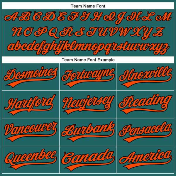 Custom Teal Black Pinstripe Orange Authentic Baseball Jersey