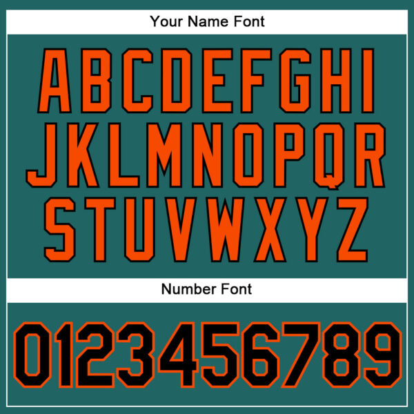 Custom Teal Black Pinstripe Orange Authentic Baseball Jersey