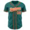 Custom Teal White Pinstripe Orange Authentic Baseball Jersey