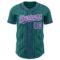 Custom Teal White Pinstripe Purple Authentic Baseball Jersey