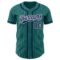 Custom Teal White Pinstripe Navy Authentic Baseball Jersey
