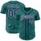 Custom Teal White Pinstripe Navy Authentic Baseball Jersey