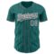 Custom Teal White Pinstripe Steel Gray Authentic Baseball Jersey
