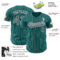 Custom Teal White Pinstripe Steel Gray Authentic Baseball Jersey