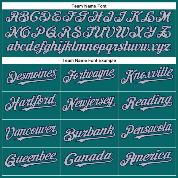Custom Teal Gray-Navy Authentic Baseball Jersey