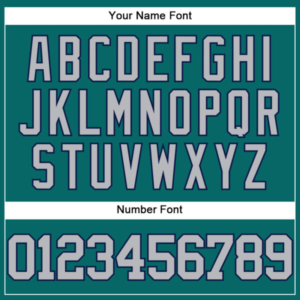 Custom Teal Gray-Navy Authentic Baseball Jersey