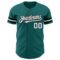 Custom Teal White-Black Authentic Baseball Jersey