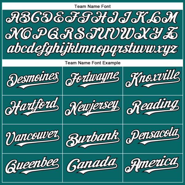 Custom Teal White-Black Authentic Baseball Jersey